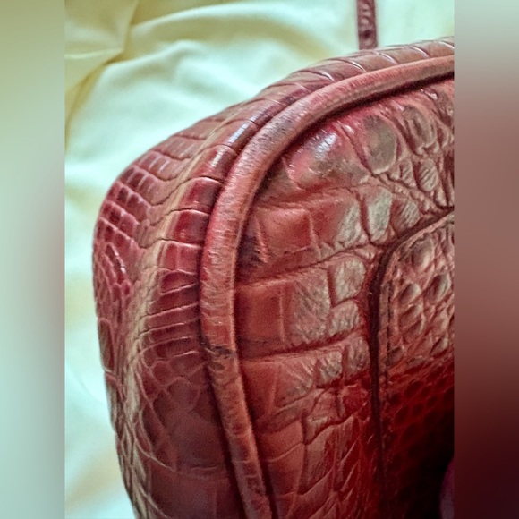 Brahmin Red Leather Crossbody Bag with Gold Hardware - Picture 6 of 16